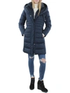 Tahari Petites Mia Womens Puffer Warm Quilted Coat In Blue