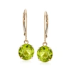 Ross-simons Peridot Drop Earrings In 14kt Yellow Gold In Green