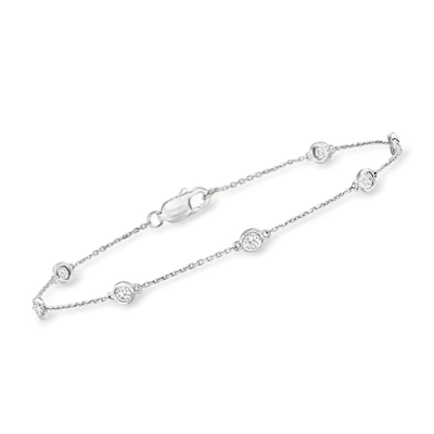 ROSS-SIMONS DIAMOND STATION BRACELET IN STERLING SILVER