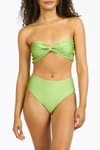 NIRVANIC BELIZE STRAPLESS BANDEAU BIKINI TOP IN SHINE KIWI