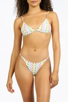 NIRVANIC HALI STRING BIKINI BOTTOM IN ECO RAINBOW CHECK