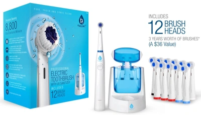 Pursonic Power Rechargeable Electric Toothbrush With Uv Sanitizing Function, 12 Brush Heads Included