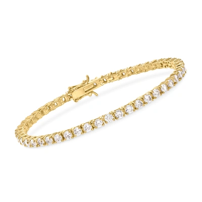Ross-simons Cz Tennis Bracelet In 18kt Gold Over Sterling In White