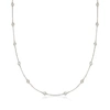 Ross-simons 0.50- Bezel-set Diamond Station Necklace In Sterling Silver In Silver
