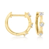 CANARIA FINE JEWELRY CANARIA DIAMOND HUGGIE HOOP EARRINGS IN 10KT YELLOW GOLD