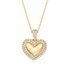 RS PURE ROSS-SIMONS DIAMOND HEART PENDANT NECKLACE IN 14KT YELLOW GOLD