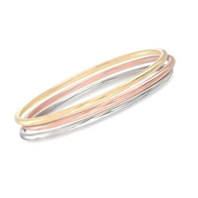 Ross-simons Italian Multi-toned Sterling Silver Jewelry Set: 3 Polished Bangle Bracelets