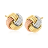 Ross-simons Italian 14kt Tri-colored Gold Love Knot Earrings In Yellow