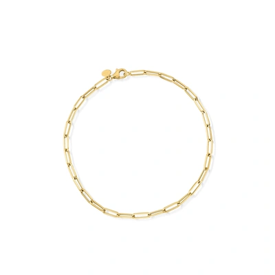Rs Pure Ross-simons Italian 14kt Yellow Gold Paper Clip Link Anklet In White