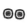 Ross-simons Black And White Diamond Earrings In Sterling Silver In Black