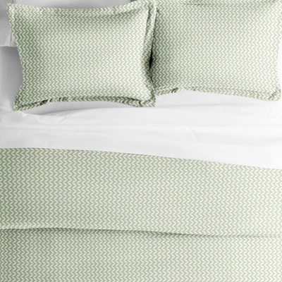 Ienjoy Home Puffed Chevron Light Gray Pattern Duvet Cover Set Ultra Soft Microfiber Bedding