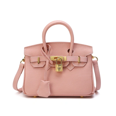 Tiffany & Fred Alligator Embossed Leather Mini Satchel/ Shoulder Bag In Pink