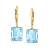 Ross-simons Sky Blue Topaz Drop Earrings In 14kt Yellow Gold In Blue