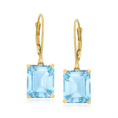 Ross-simons Sky Blue Topaz Drop Earrings In 14kt Yellow Gold