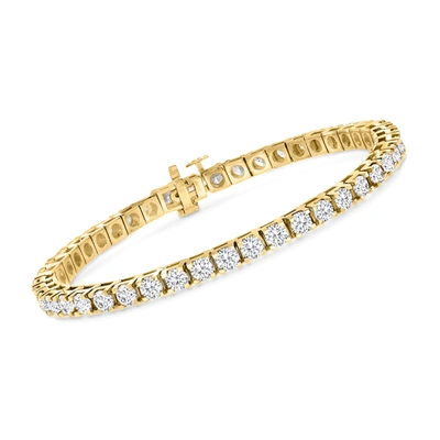 Ross-simons Diamond Tennis Bracelet In 14kt Yellow Gold In White