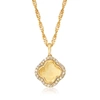 Ross-simons Diamond Clover Pendant Necklace In 18kt Gold Over Sterling In Gold