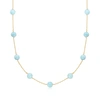 ROSS-SIMONS MILKY AQUAMARINE BEAD STATION NECKLACE IN 14KT YELLOW GOLD