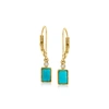 Rs Pure Ross-simons Turquoise Drop Earrings In 14kt Yellow Gold In Blue