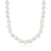 Ross-simons 13.5-14mm Shell Pearl Necklace With Sterling Silver In Silver