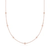 Ross-simons Diamond Station Necklace In 14kt Rose Gold In White