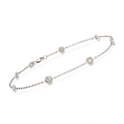 Ross-simons Diamond Bracelet In 14kt White Gold In Silver