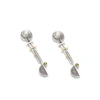 Sohi Silver Color Silver Plated Party Designer Stone Drop Earring For Women's In Silver
