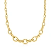 Ross-simons 14kt Yellow Gold Double-oval Link Necklace In White