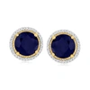 Ross-simons Sapphire And . Diamond Earrings In 18kt Gold Over Sterling In Blue