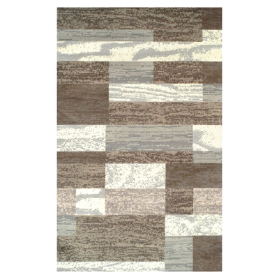 Superior Transitional Patchwork Block Design Polypropylene Indoor Area Rug