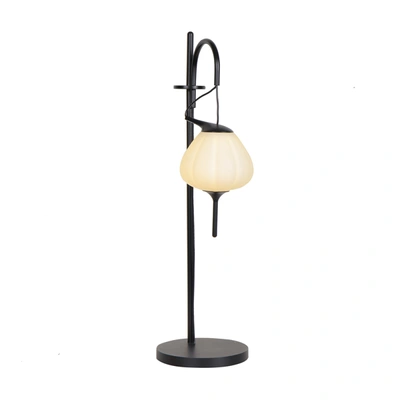 Vonn Lighting Lecce Vat6221bl 20" Height Integrated Led Table Lamp With Teardrop Glass Shade In Black