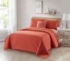 BIBB HOME 4 PIECE SOLID QUILT SET WITH CUSHION