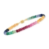 Ross-simons Multicolored Tourmaline Bead Bracelet With 14kt Yellow Gold Magnetic Clasp In Multi