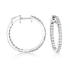 Ross-simons Diamond Inside-outside Hoop Earrings In 14kt White Gold In Silver
