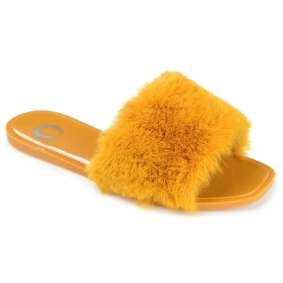 Journee Collection Collection Women's Faux Fur Dusk Slide In Brown
