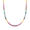Ross-simons Multicolored Sapphire Bead Necklace With 14kt Yellow Gold Magnetic Clasp In Multi