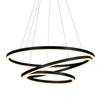 VONN LIGHTING TANIA TRIO 32" LED CHANDELIER, ADJUSTABLE HANGING LIGHT, MODERN CIRCULAR CHANDELIER LIGHTING IN BLAC