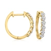 CANARIA FINE JEWELRY CANARIA DIAMOND CLUSTER HOOP EARRINGS IN 10KT YELLOW GOLD