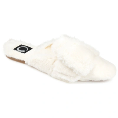 Journee Collection Collection Women's Faux Fur Eara Slipper In Beige