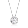 Ross-simons Bezel-set Diamond Solitaire Pendant Necklace In 14kt White Gold In Silver