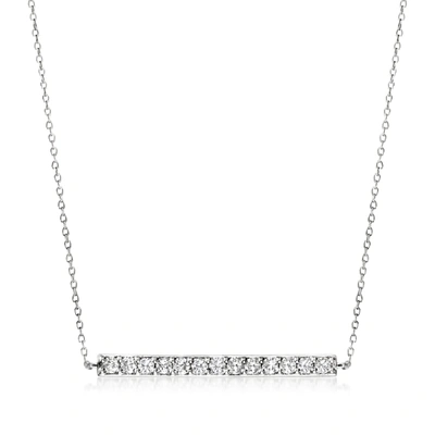 Ross-simons Diamond Bar Necklace In 14kt White Gold In Multi