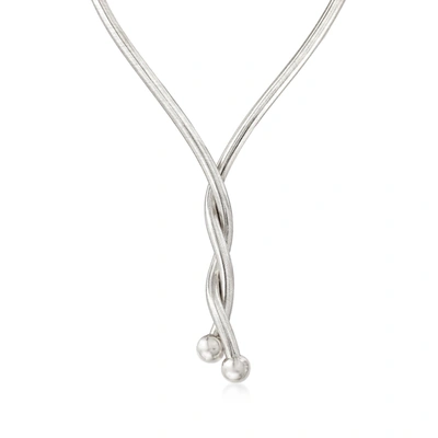 Ross-simons Italian Sterling Silver Flexible 4-in-1 Necklace/bracelet In White