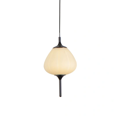 Vonn Lighting Lecce Vap2221bl 5" Integrated Led Pendant Lighting Fixture With Glass Shade In Black