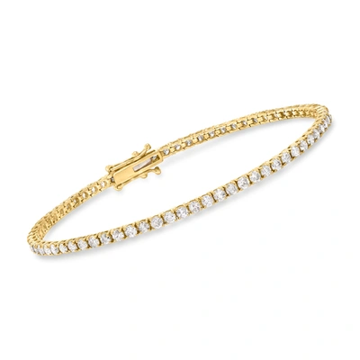 Ross-simons Diamond Tennis Bracelet In 14kt Yellow Gold In White