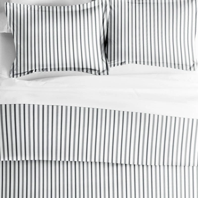 Ienjoy Home Vertical Dreams Gray Pattern Duvet Cover Set Ultra Soft Microfiber Bedding, Full/queen In Grey