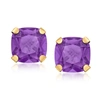 CANARIA FINE JEWELRY CANARIA AMETHYST MARTINI STUD EARRINGS IN 10KT YELLOW GOLD