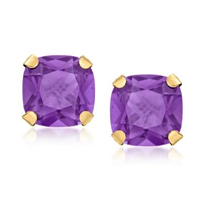 Canaria Fine Jewelry Canaria Amethyst Martini Stud Earrings In 10kt Yellow Gold In Purple