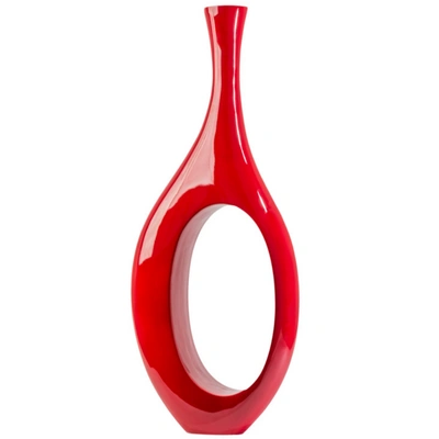 Finesse Decor Trombone Vase In Red