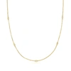 Ross-simons Bezel-set Diamond Station Necklace In Sterling Silver In Gold