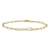 Mimi & Max Fancy Paperclip Chain Bracelet In Yellow Plated Sterling Silver - 7 In In Gold