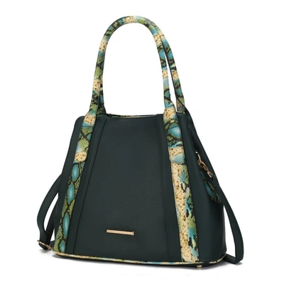 Mkf Collection By Mia K Kenna Snake Embossed Vegan Leather Women's Tote Bag In Green